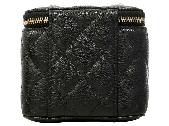 Borsa Vanity Chanel in pelle di vitello granulata nera Nero - vista 6