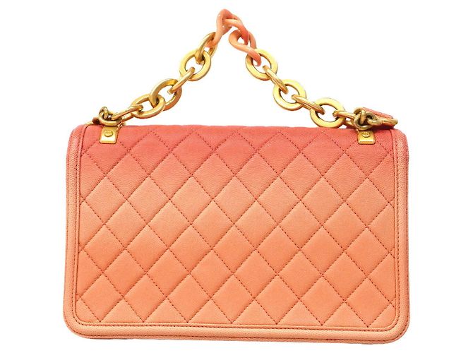 Borsa a tracolla Chanel Matelassé in pelle caviar rosa - vista 12