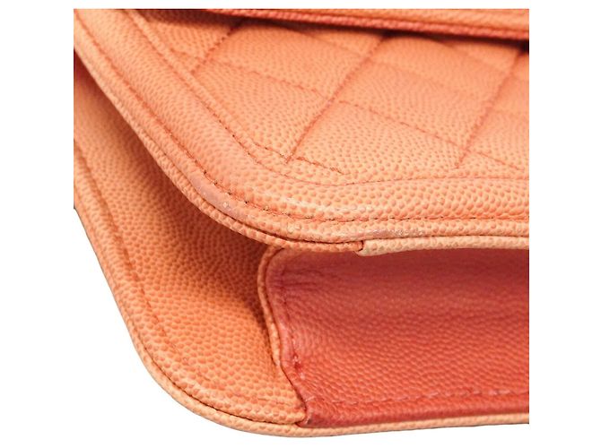 Borsa a tracolla Chanel Matelassé in pelle caviar rosa - vista 6