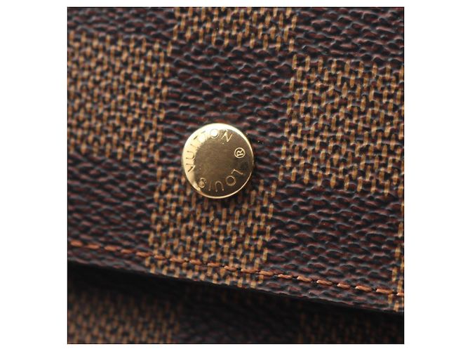 Louis Vuitton Portefeuille International Tri-fold Long Wallet Marrone Damier ebene - vista 10