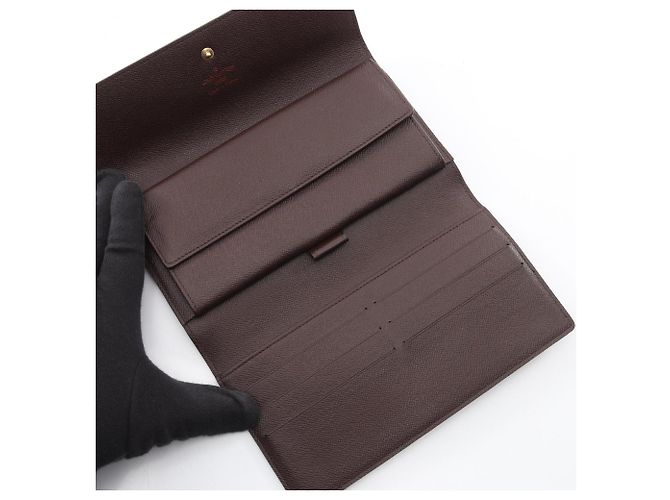 Louis Vuitton Portefeuille International Tri-fold Long Wallet Marrone Damier ebene - vista 3