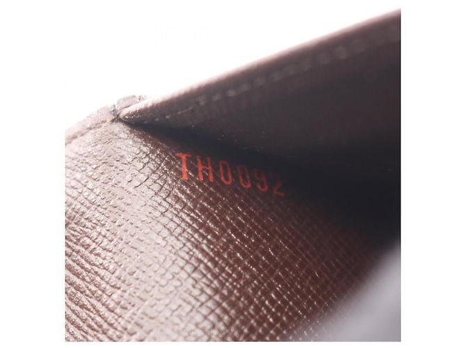 Louis Vuitton Portefeuille International Tri-fold Long Wallet Marrone Damier ebene - vista 6
