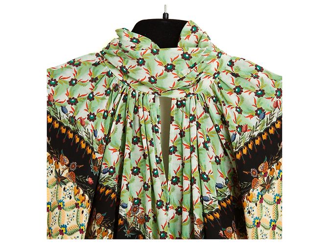 Etro Pre Fall 2023 Top FR40 Oversized Silk crepe green print Top Blouse UK12 US8 Multicolor - vista 2