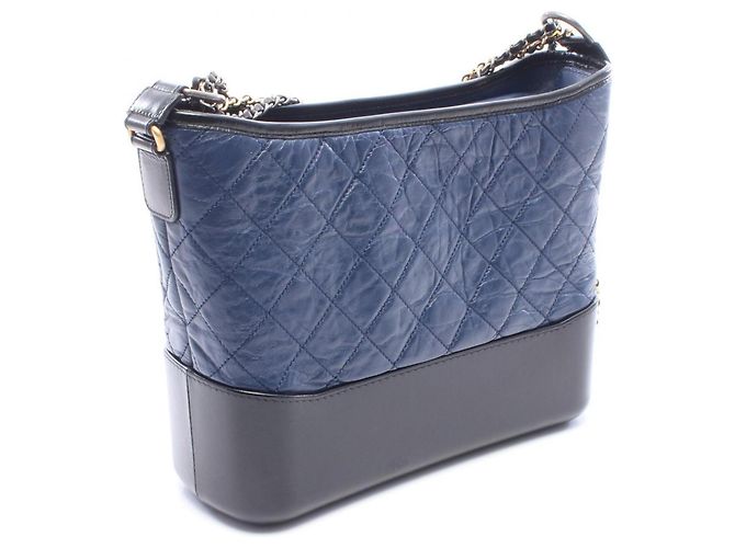 Borsa a tracolla hobo Chanel Gabrielle de Large Nero Blu navy - vista 2