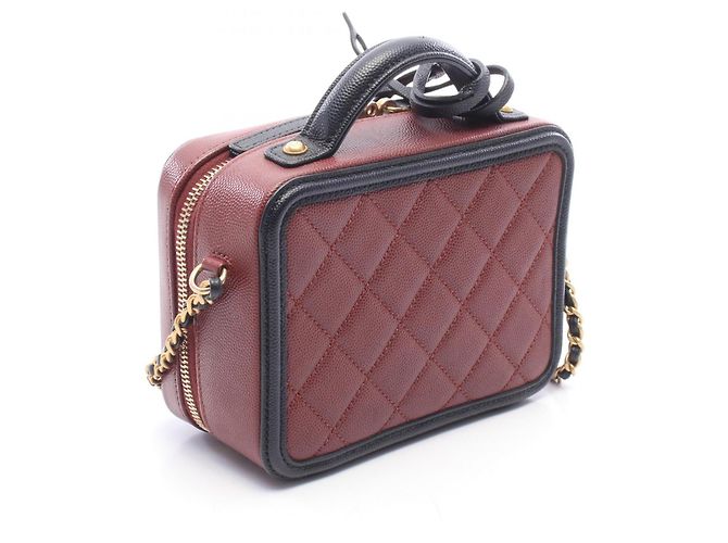 Borsa Vanity Chanel CC Figley Small Nero Bordò - vista 2