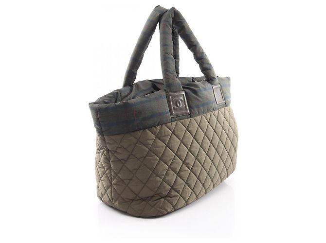 Chanel Coco Cocoon MM Check Tote Bag Mehrfarben Khaki - Ansicht 2