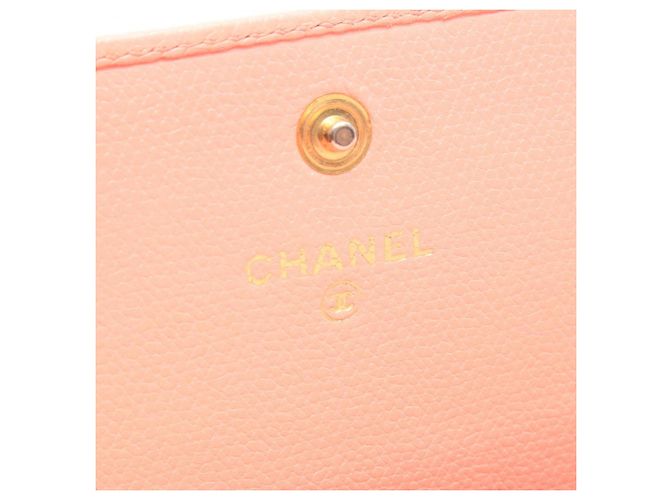 Timeless Cartera bi-fold de piel rosa Chanel Coco Button - vista 4