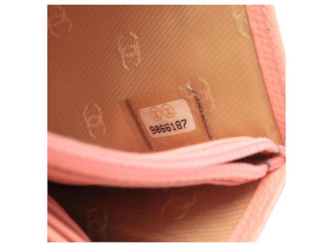 Timeless Cartera bi-fold de piel rosa Chanel Coco Button - vista 5