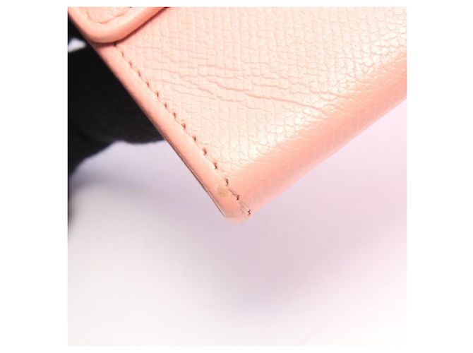 Timeless Cartera bi-fold de piel rosa Chanel Coco Button - vista 7