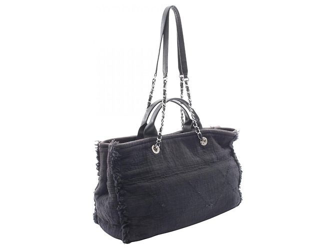 Borsa Shopping Grande Chanel Coco Mark Nero - vista 2