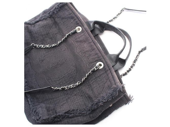 Borsa Shopping Grande Chanel Coco Mark Nero - vista 6