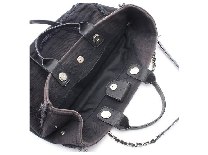 Borsa Shopping Grande Chanel Coco Mark Nero - vista 7