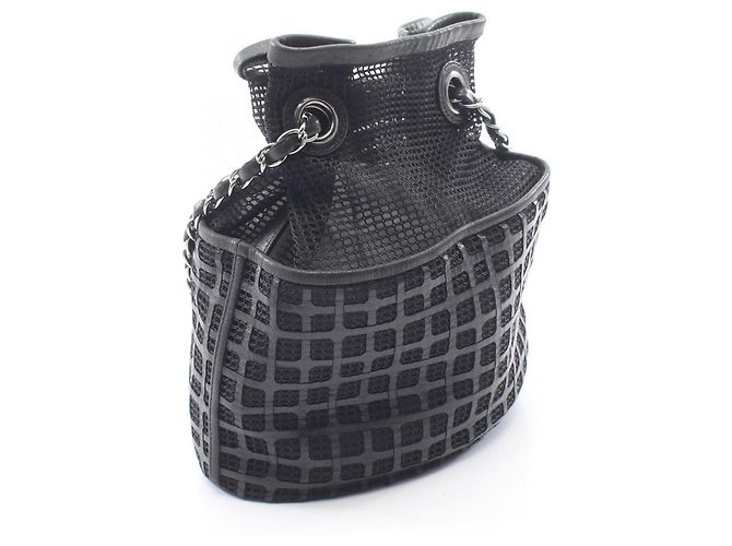 Borsa a secchiello con coulisse Chanel Coco Mark Nero - vista 2
