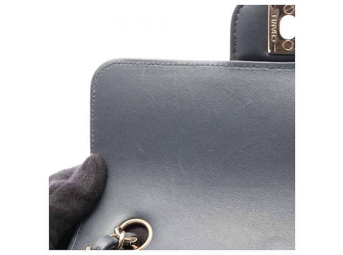 Borsa a tracolla Mini Chanel Chevron V-Stitch Blu - vista 7