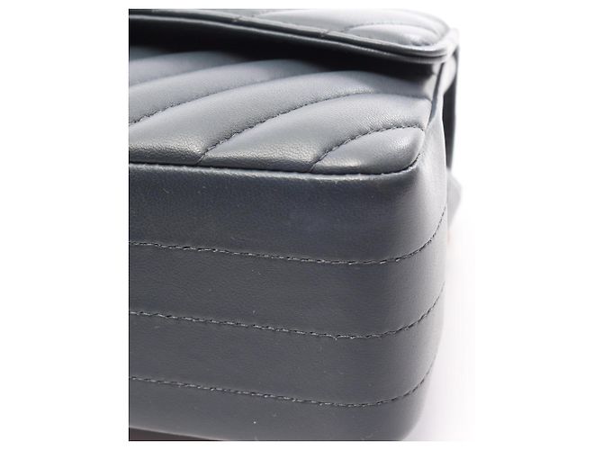 Borsa a tracolla Mini Chanel Chevron V-Stitch Blu - vista 8