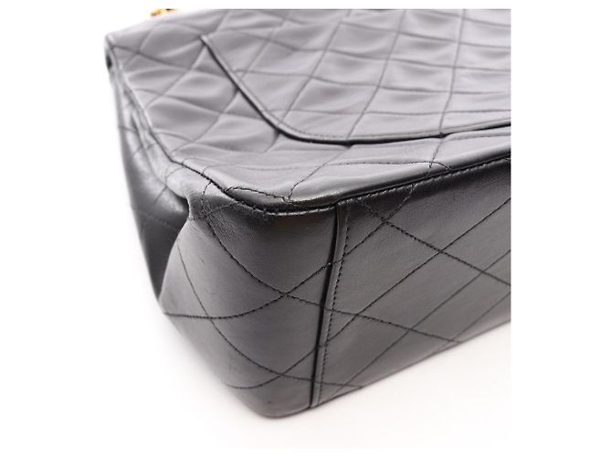 Borsa a tracolla Chanel Large Matelassé 34 Single Flap Nero - vista 12