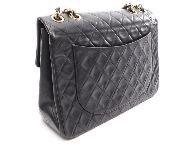 Borsa a tracolla Chanel Large Matelassé 34 Single Flap Nero - vista 2