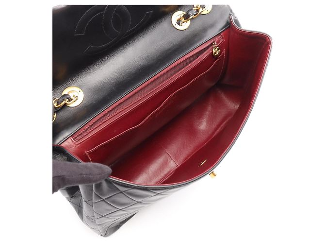 Borsa a tracolla Chanel Large Matelassé 34 Single Flap Nero - vista 3