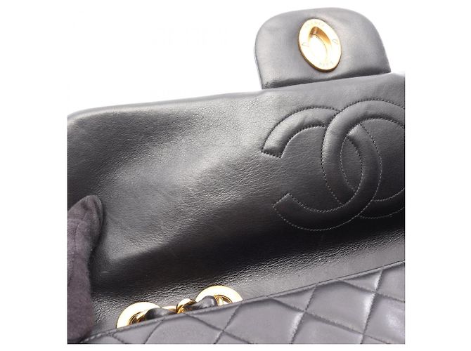 Borsa a tracolla Chanel Large Matelassé 34 Single Flap Nero - vista 8