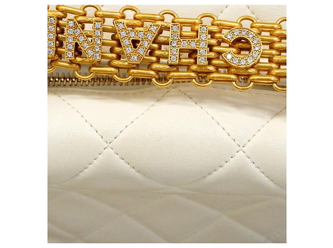 Borsa hobo Chanel Matelassé con catena Bianco - vista 11