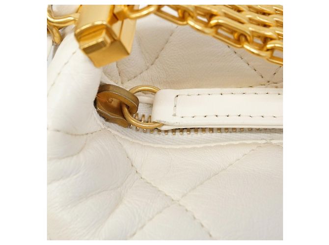 Borsa hobo Chanel Matelassé con catena Bianco - vista 12