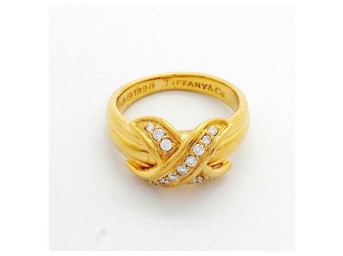 Tiffany & Co. Ehering aus 18K Gelbgold mit Diamanten - Ansicht 3