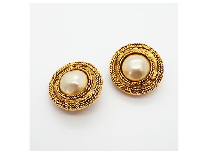Orecchini a cerchio placcati oro Chanel D'oro - vista 2