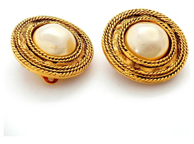 Orecchini a cerchio placcati oro Chanel D'oro - vista 3
