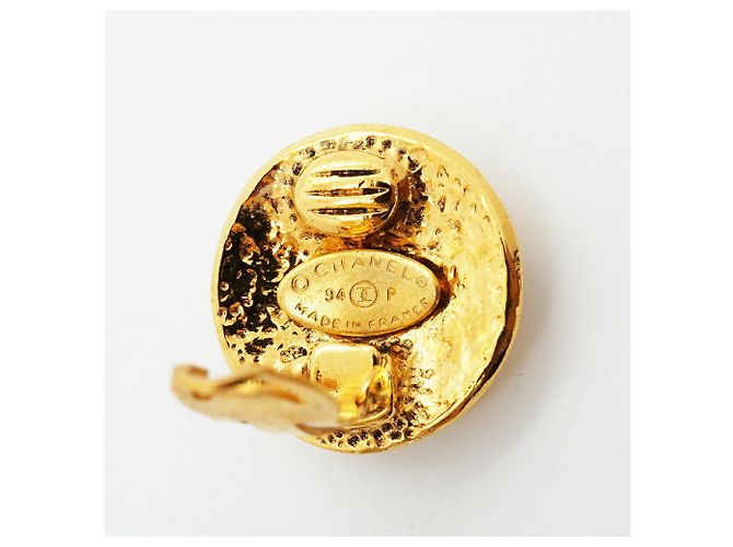 Pendientes de clip Chanel chapados en oro Dorado - vista 4