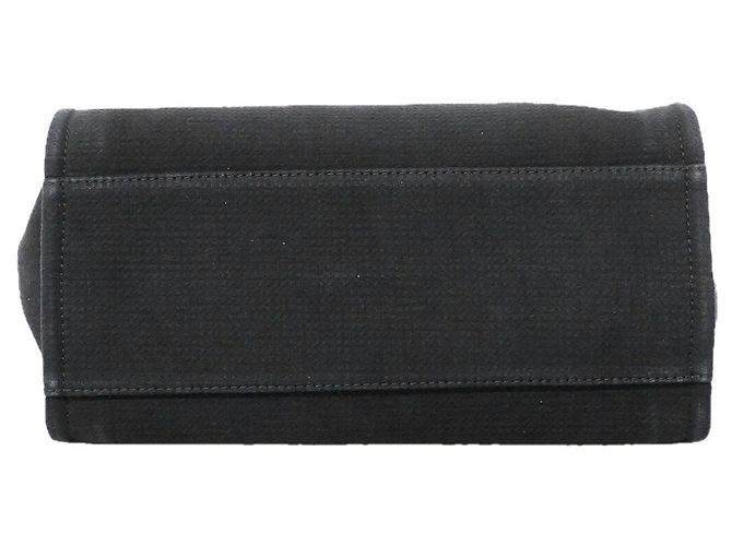Chanel Deauville Canvas Chain Tote Bag Schwarz - Ansicht 3