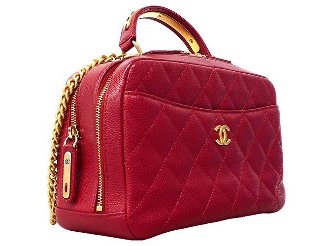 Borsa a tracolla con catena Chanel Matelassé Rosso - vista 2