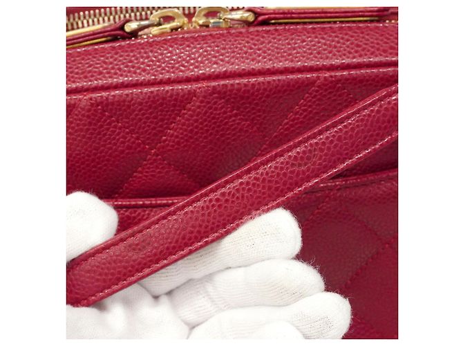 Borsa a tracolla con catena Chanel Matelassé Rosso - vista 9
