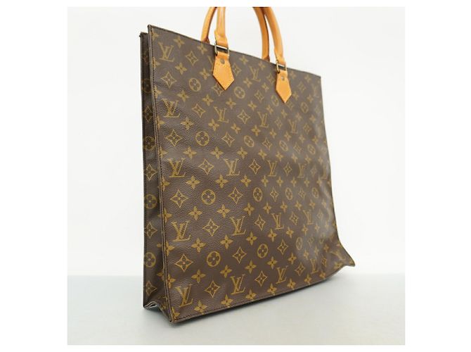 Borsa Tote Louis Vuitton Monogram Sac Plat Marrone - vista 2