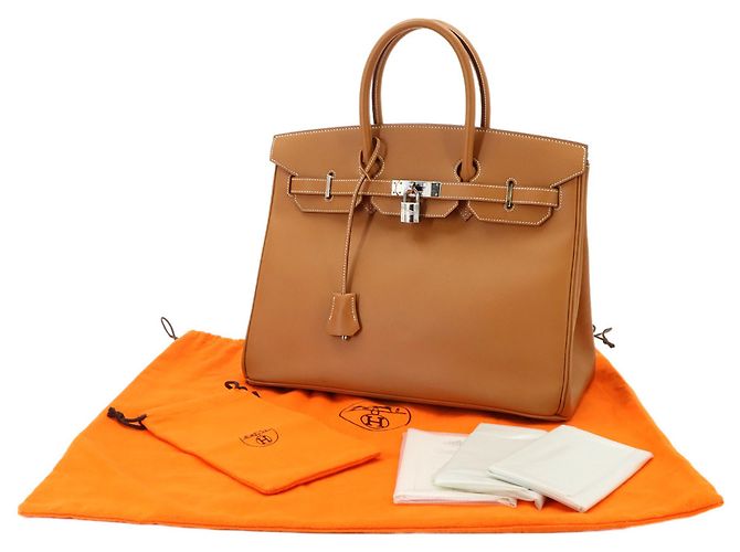 Hermès Borsa Hermes Birkin 35 Barenia Natural Verde - vista 2