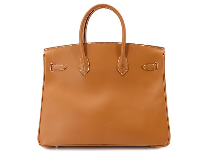 Hermès Borsa Hermes Birkin 35 Barenia Natural Verde - vista 3