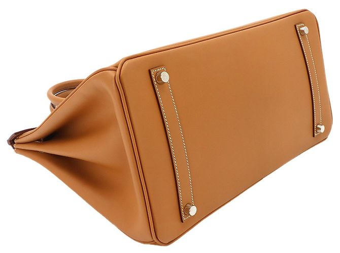Hermès Borsa Hermes Birkin 35 Barenia Natural Verde - vista 5
