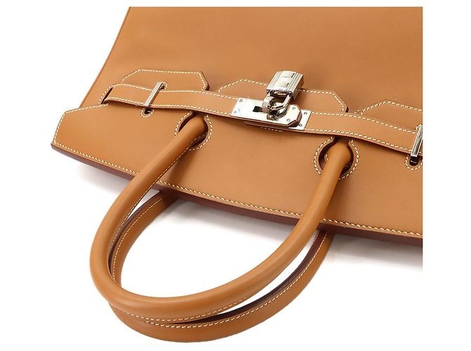 Hermès Borsa Hermes Birkin 35 Barenia Natural Verde - vista 6