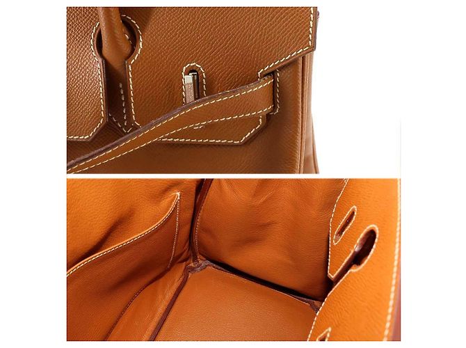 Hermès Borsa Hermes Birkin 30 Epsom Gold D'oro - vista 9