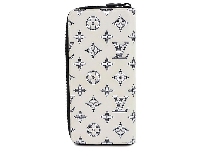 Cartera Zippy Louis Vuitton Monogram Shadow Negro Blanco Azul marino Monograma - vista 3