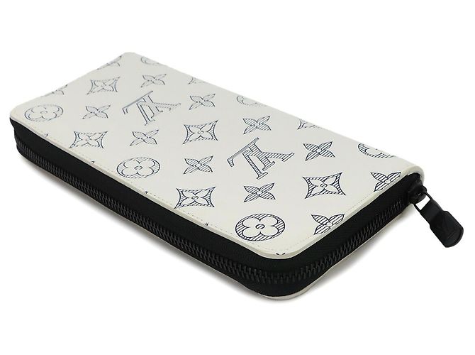 Cartera Zippy Louis Vuitton Monogram Shadow Negro Blanco Azul marino Monograma - vista 5