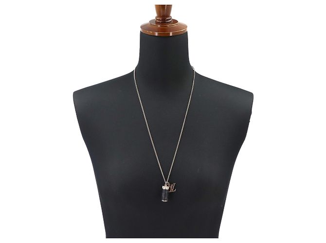 Louis Vuitton Monogram Eclipse Collier Charms Necklace Argento Monogramma - vista 6