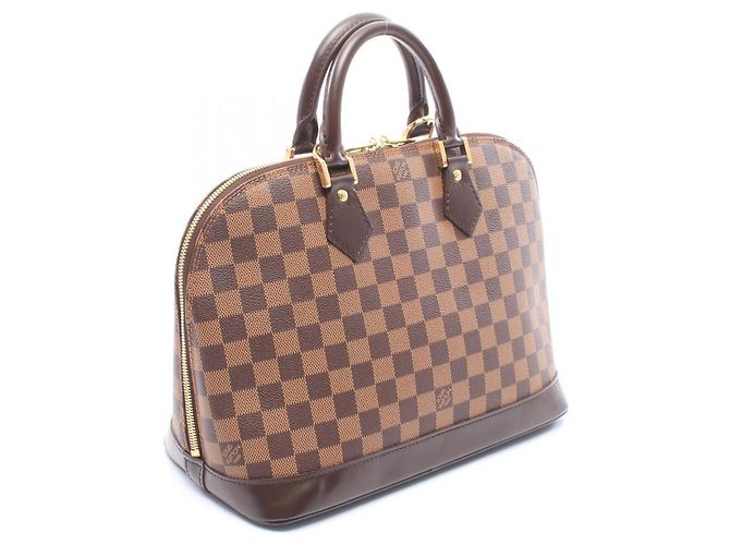 Borsa Louis Vuitton Alma Damier Ebene Marrone - vista 2