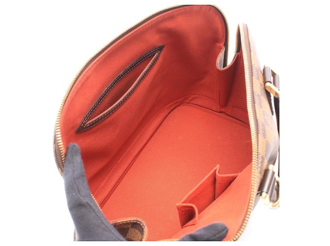 Borsa Louis Vuitton Alma Damier Ebene Marrone - vista 3