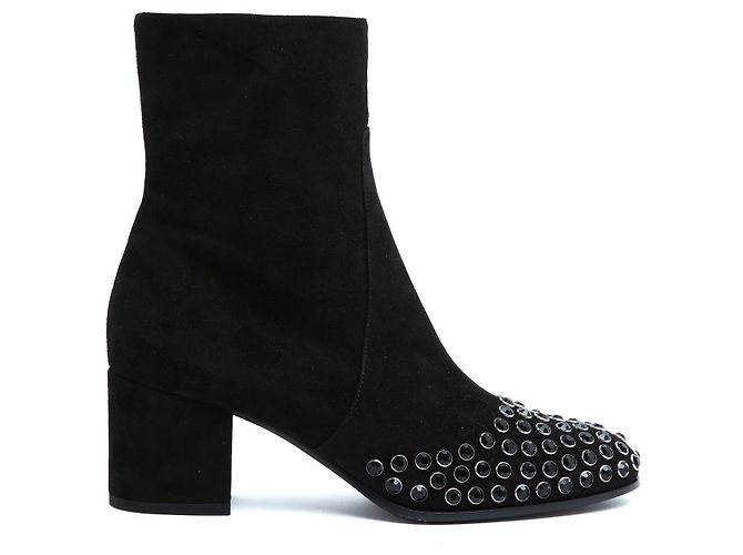Alaïa Bottines EU38 Stivaletti in Camoscio Nero con Cristalli UK5 US7.5 Nuovi - vista 2
