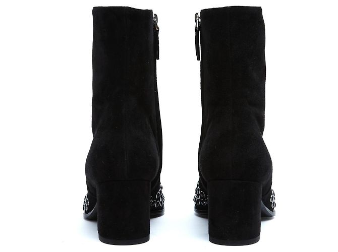 Alaïa Bottines EU38 Stivaletti in Camoscio Nero con Cristalli UK5 US7.5 Nuovi - vista 4