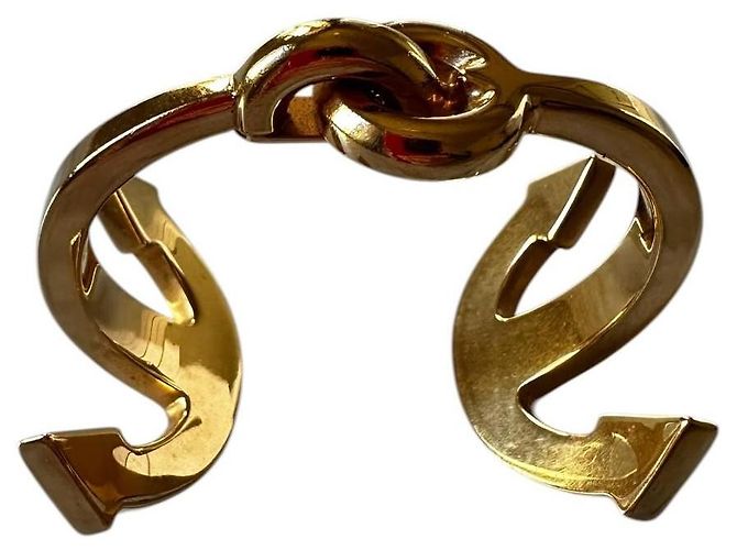 Céline Bracciale rigido Celine in metallo dorato D'oro - vista 2