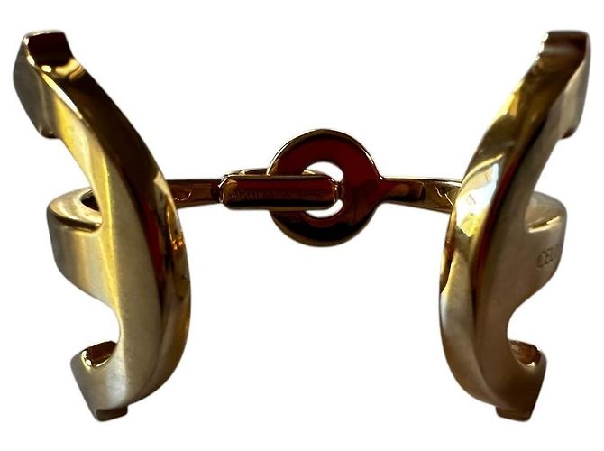 Céline Bracciale rigido Celine in metallo dorato D'oro - vista 4