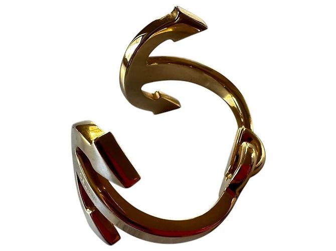 Céline Bracciale rigido Celine in metallo dorato D'oro - vista 5