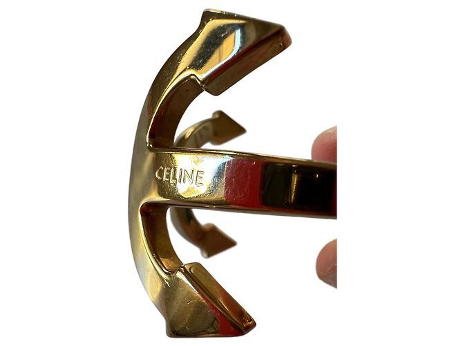 Céline Bracciale rigido Celine in metallo dorato D'oro - vista 6