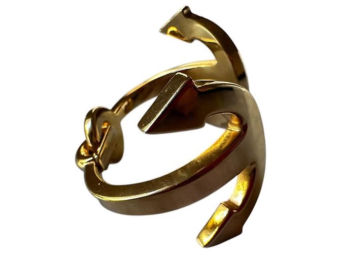 Céline Bracciale rigido Celine in metallo dorato D'oro - vista 8